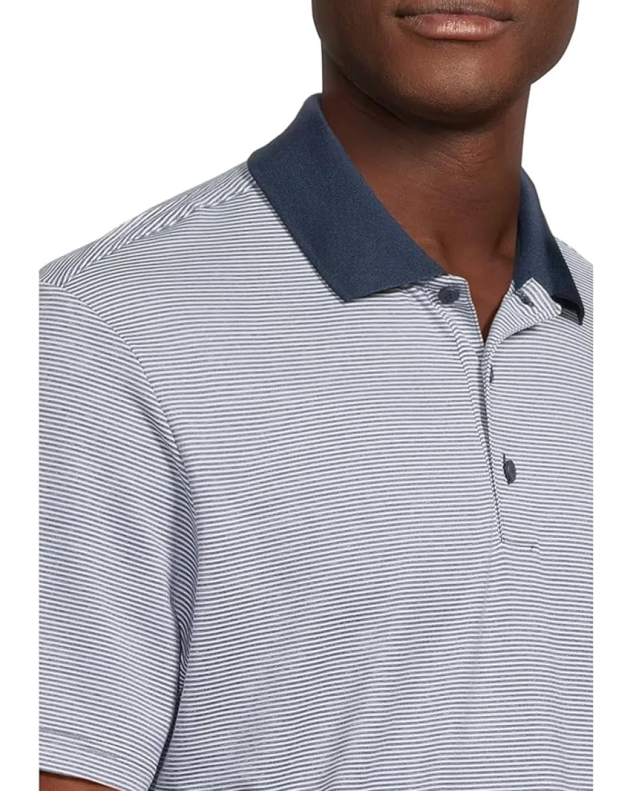 adidas Golf Activewear<Ottoman Short Sleeve Polo White/Collegiate Navy