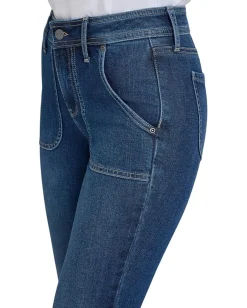 Jeans|NYDJ Petite Barbara Bootcut Rounded Utility Pocket Jeans in Dark Loire