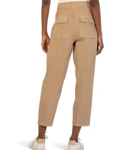 KUT from the Kloth Petite Rosalie - Drawstring Pants with Porkchop Pockets in Khaki Clearance