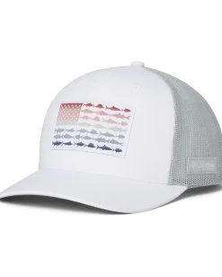 Columbia PFG Fish Flag Mesh Snap Back White/Cool Grey/Fish Flag Best