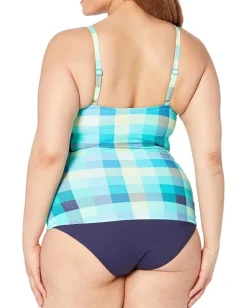 Swimwear|Swimsuits & Cover-Ups|BEACH HOUSE Picnic Plaid Christa Wrap Tankini Admiral