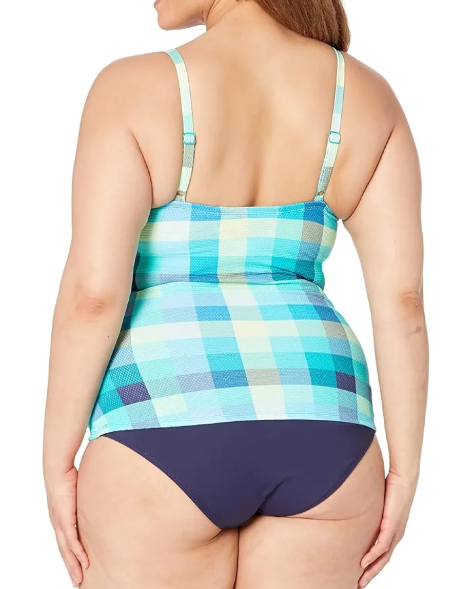 Swimwear|Swimsuits & Cover-Ups|BEACH HOUSE Picnic Plaid Christa Wrap Tankini Admiral