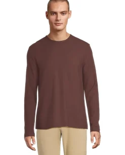 Vince Pima Pique Long Sleeve Crew Washed Port Discount