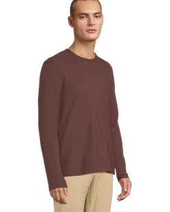 Vince Pima Pique Long Sleeve Crew Washed Port Discount