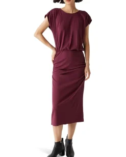 Women Michael Stars Pippa Gathered Empire Midi Dress