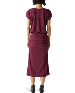 Women Michael Stars Pippa Gathered Empire Midi Dress