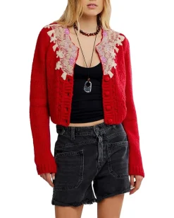 Free People Sweaters<Pixie Cardi Red