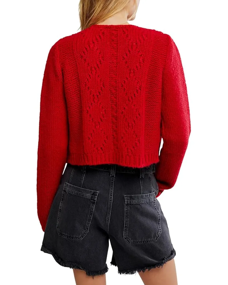 Free People Sweaters<Pixie Cardi Red