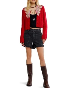 Free People Sweaters<Pixie Cardi Red