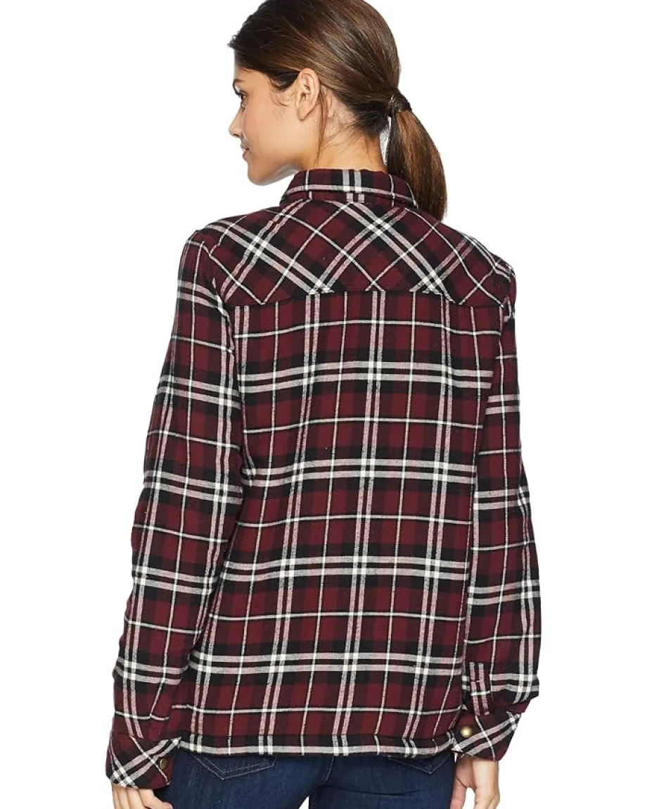 Shirts & Tops|Shirts & Tops|Volcom Plaid About You Long Sleeve Burgundy