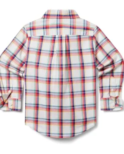 Janie and Jack Clothing<Plaid Poplin Shirt (Toddler/Little Kid/Big Kid) Multicolor
