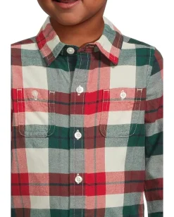 Janie and Jack Clothing<Plaid Twill Button Down Shirt (Infant) Multicolor