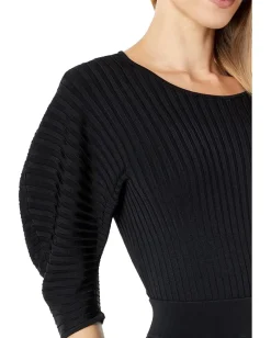 BCBGMAXAZRIA Pleated Sweater Top Black Outlet