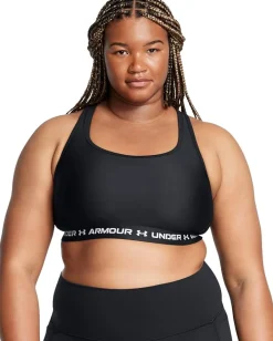 Under Armour Activewear<Plus Size Crossback Mid Impact Bra Black/Black/White