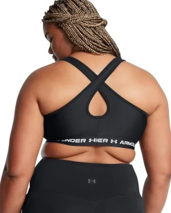 Under Armour Activewear<Plus Size Crossback Mid Impact Bra Black/Black/White