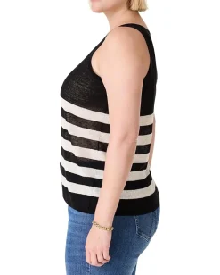NIC+ZOE Shirts & Tops|Shirts & Tops<Plus Size Featherweight Striped Tank Black Multi