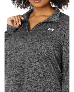 Activewear|Shirts & Tops|Under Armour Plus Size Tech 1/4 Zip Twist Black/White