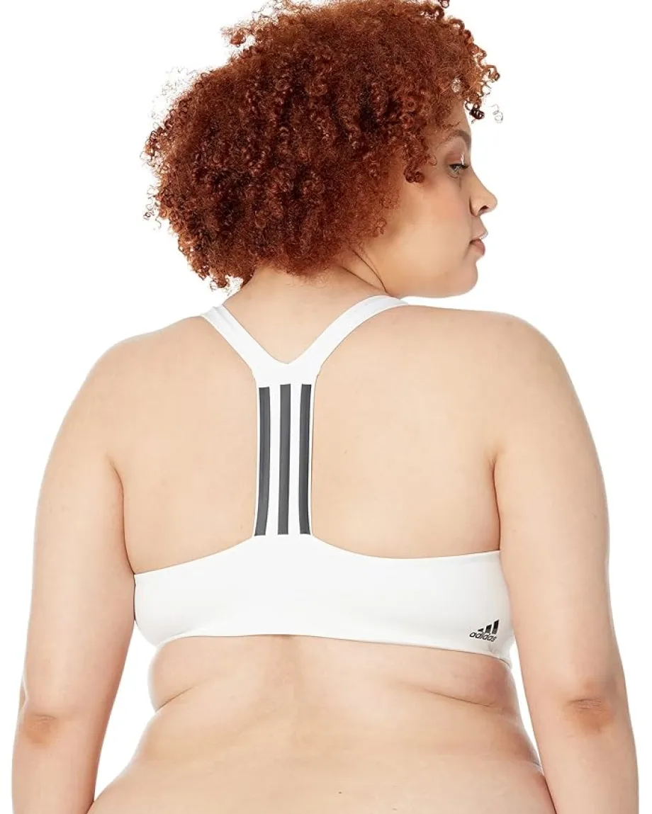 Activewear|adidas Plus Size Training Medium Support Better 3-Stripes Bra White
