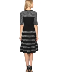 Calvin Klein Dresses|Dresses<Pointelle Fit and Flare Dress Black/White