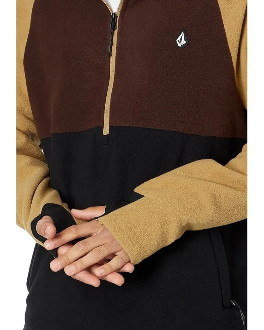 Volcom Snow Activewear<Polar Fleece Hooded 1/2 Zip Dark Khaki