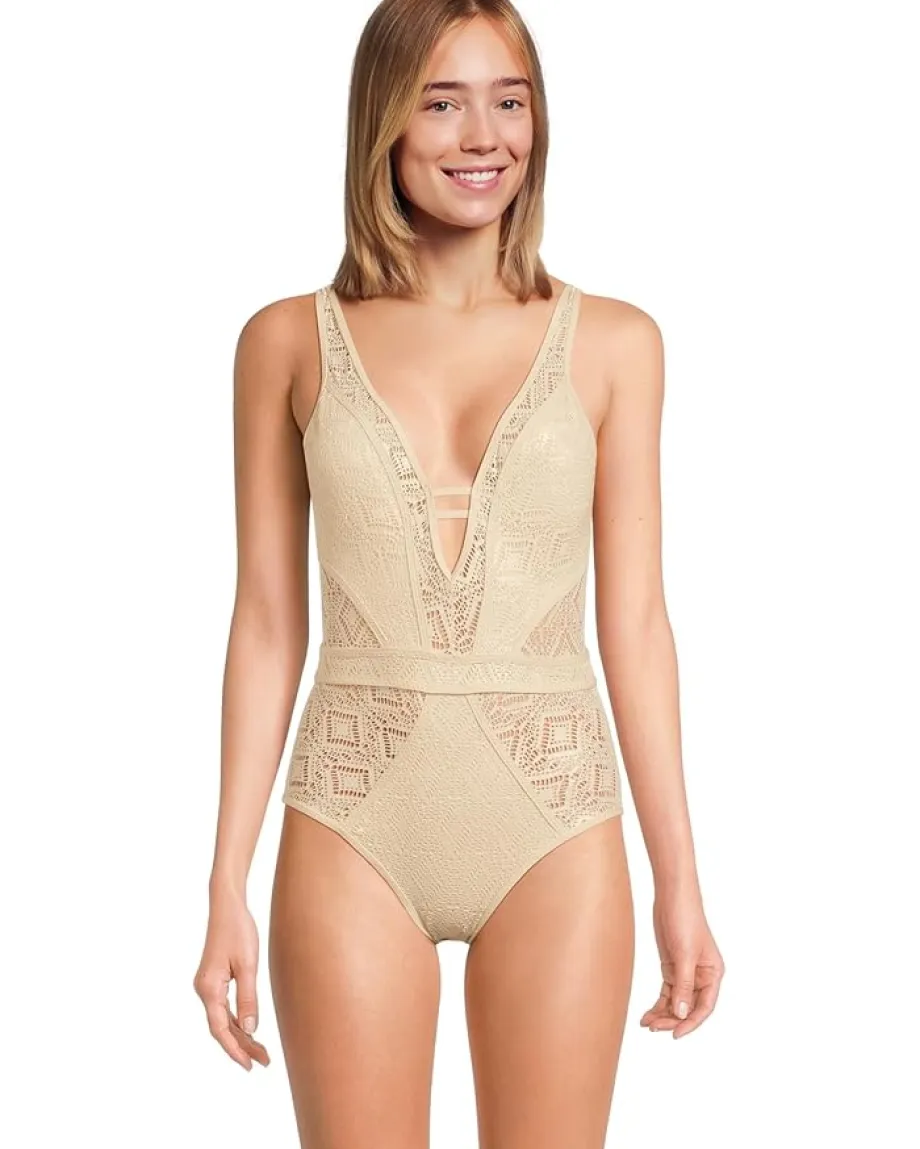 BECCA Polished Crochet Plunge One Piece Gold Online