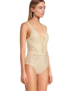 BECCA Polished Crochet Plunge One Piece Gold Online