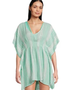 BECCA Swimwear|Swimsuits & Cover-Ups<Radiance Plunge Neckline Tunic Aqua Sea/Bellflower Multi