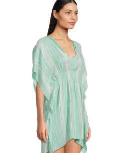 BECCA Swimwear|Swimsuits & Cover-Ups<Radiance Plunge Neckline Tunic Aqua Sea/Bellflower Multi