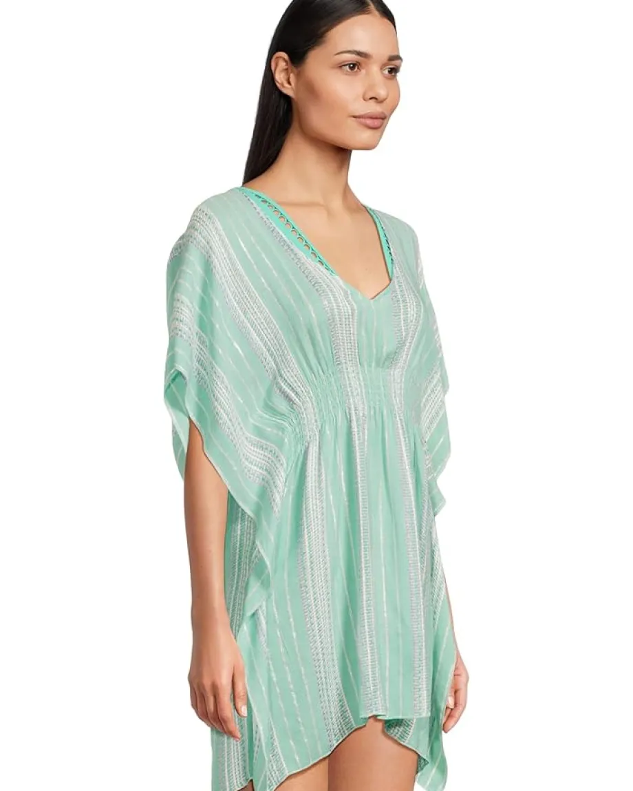 BECCA Swimwear|Swimsuits & Cover-Ups<Radiance Plunge Neckline Tunic Aqua Sea/Bellflower Multi