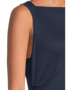 Women Michael Stars Reign Knife Neck Midi Pleated Dress