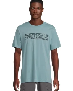 Carhartt Activewear|T-Shirts<Relaxed Fit Lightweight Short Sleeve Logo Graphic T-Shirt Summer Blue