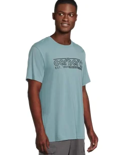 Carhartt Activewear|T-Shirts<Relaxed Fit Lightweight Short Sleeve Logo Graphic T-Shirt Summer Blue