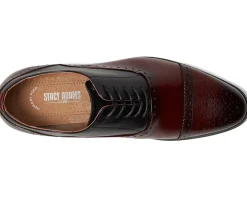 Stacy Adams Reynolds Cap Toe Lace-Up Burgundy Multi New