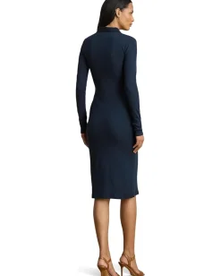 Dresses|Dresses|Lauren Ralph Lauren Rib-Knit Cotton-Blend Polo Dress Lauren Navy