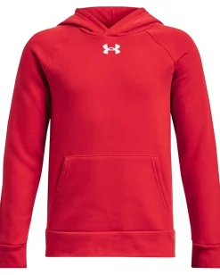 Under Armour Kids Rival Fleece Hoodie (Big Kid) Red/White Hot