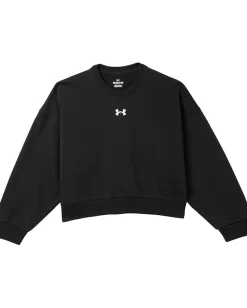 Under Armour Kids Rival Fleece Oversized Crew (Big Kid) Black/White Outlet
