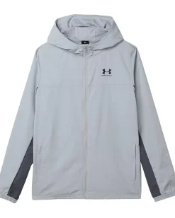 Under Armour Kids Clothing<Rival Woven Jacket (Big Kid) Mod Gray/Castlerock/Black