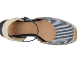 Women Lauren Ralph Lauren Robby Striped Canvas & Jute Espadrille