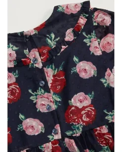 Clothing|Janie and Jack Rose Print Dress (Toddler/Little Kids/Big Kids) Dark Blue