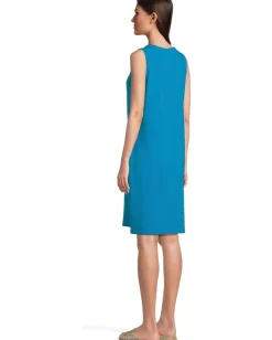 Dresses|Dresses|Eileen Fisher Round Neck Knee Length Dress Oahu Blue