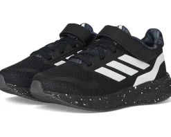 adidas Kids Run Falcon 5 Elastic Lace Shoes (Little Kid) Black/White/Grey Best