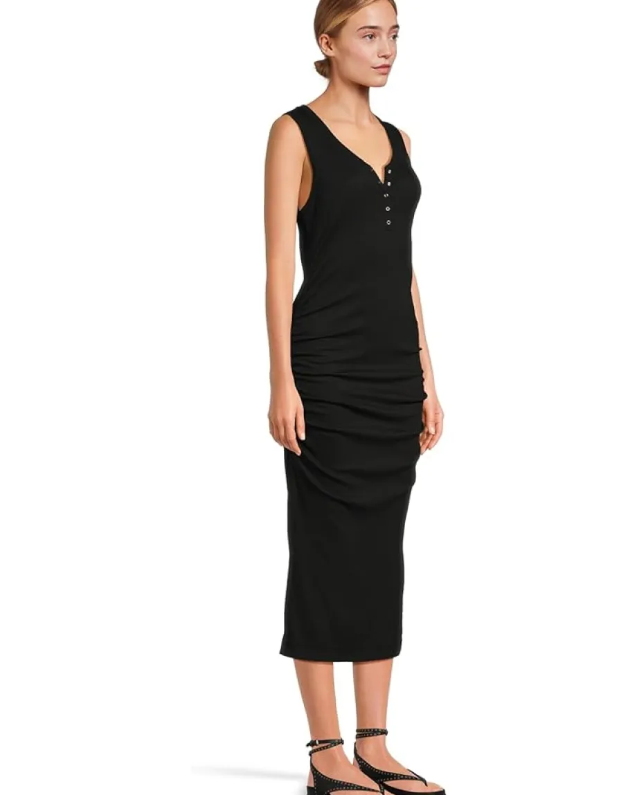 Michael Stars Dresses|Dresses<Samira Tank Henley Midi Dress Black