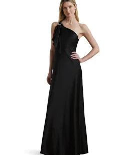 Women Lauren Ralph Lauren Satin Charmeuse One Shoulder Gown