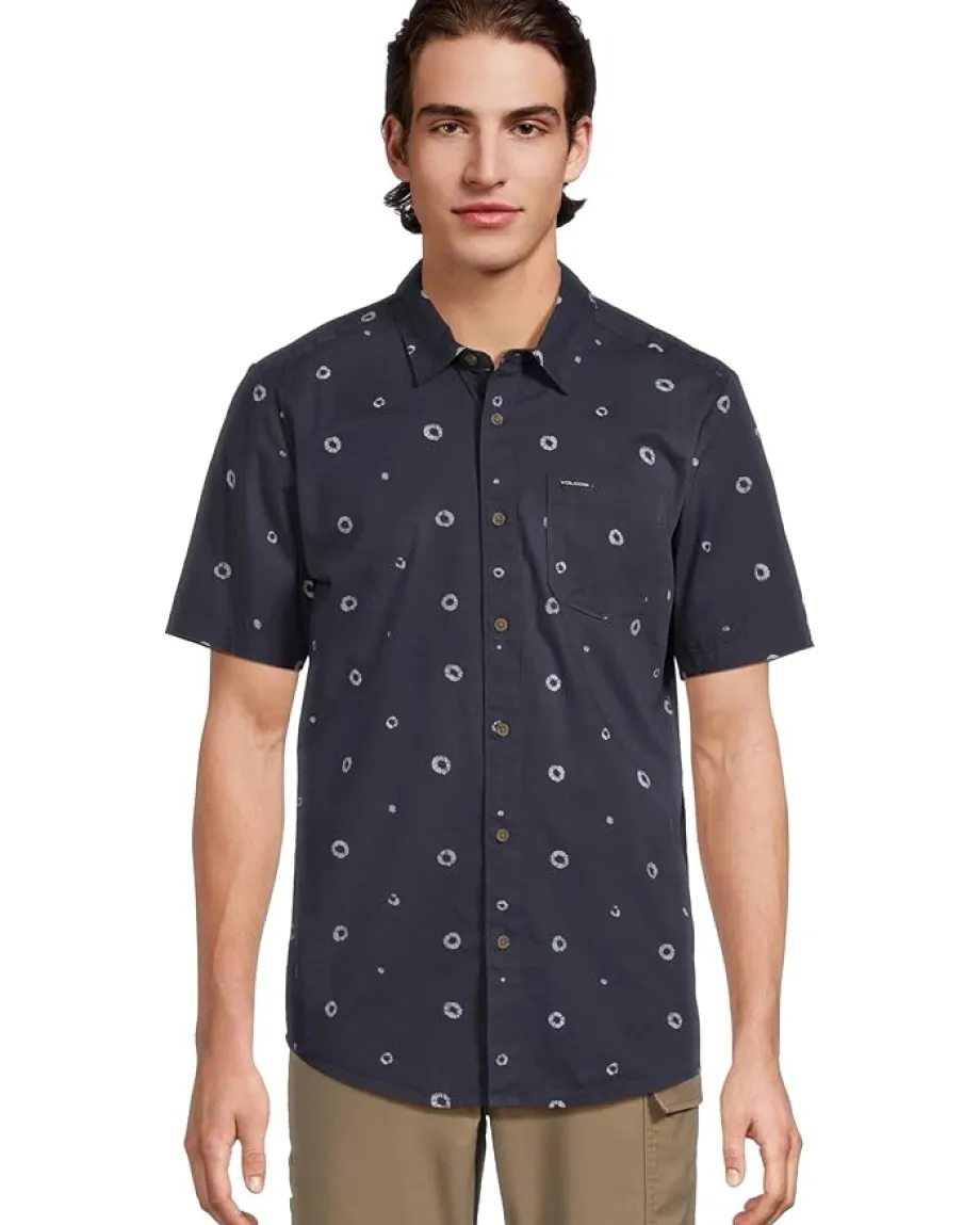 Volcom Scaler Stone Woven Short Sleeve Dark Navy