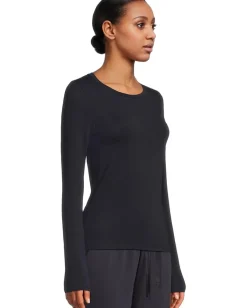 Shirts & Tops|Shirts & Tops|Eileen Fisher Sheer Knit Round Neck Slim Long Sleeve Tee Ink