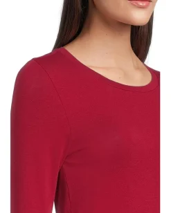 Women Eileen Fisher Sheer Knit Round Neck Slim Long Sleeve Tee