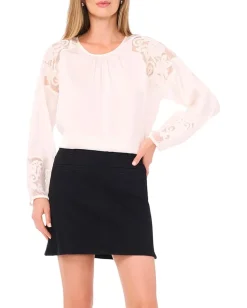 Vince Camuto Shirts & Tops|Shirts & Tops<Shirring Neck Long sleeve with Rich Cream