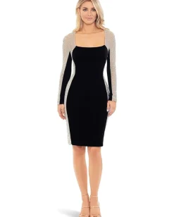 Women XSCAPE Short Caviar Bead Velvet