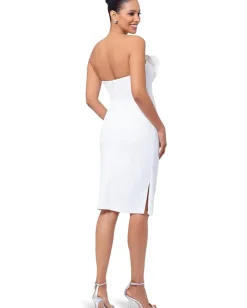 Betsy & Adam Dresses|Dresses<Short Scuba Crepe Flower White