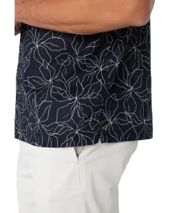 Activewear|Liverpool Los Angeles Short Sleeve Button Up Camp Shirt Navy/White